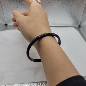 Vintage Black Acrylic Bangle Bracelet